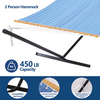 Portable Tree Hammock with Hardwood Spreader Bar with Extra Large Soft Pillow Heavy Duty 2 Person Hammock for Indoor Outdoor Bluish Grey