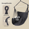 Dark Gray Hammock Hanging Chair Swing Chair Max 330Lbs, 2 Cushions, Large Size with Pocket, Steel Spreader Bar, Hardware Kits And Bag for Indoor Outdoor 