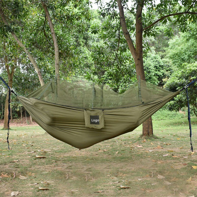 Camping Portable Hammocks with Mosquito Net Lightweight Nylon Parachute Hammock for Travel Hiking Backpacking Beach Patio