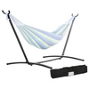 Portable Black Hammock Stand Heavy Duty 2 Person 440 LBS Capacity Steel Hammock Frame with Portable Carrying Case, Adjustable 6 Optional Hook Positions For Patio Garden Camping 