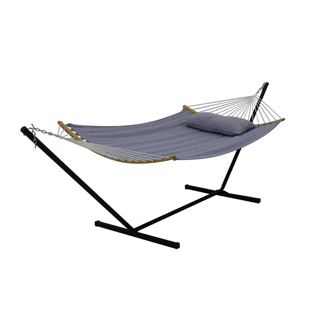 Cotton Canvas Hammock Portable Camping Hammock with Strong Curved-Bar And Carrying Bag for Travel Patio Garden