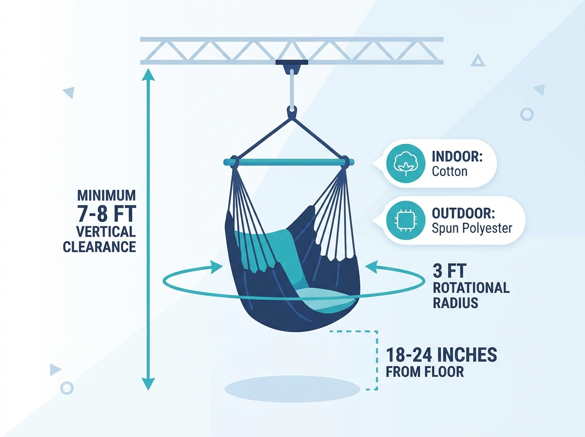 Caribbean hammock chair installation and material details