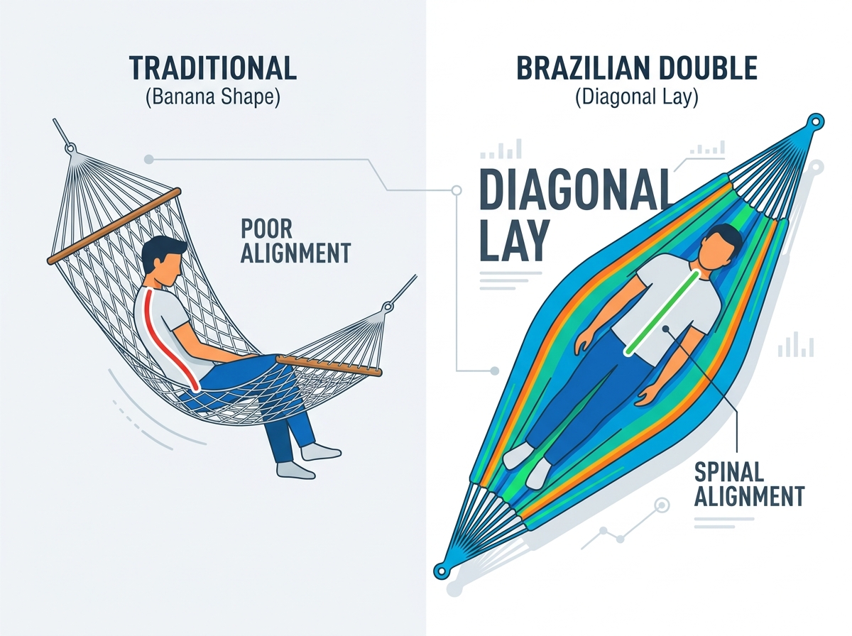 Brazilian Double Hammock Relaxing Setup